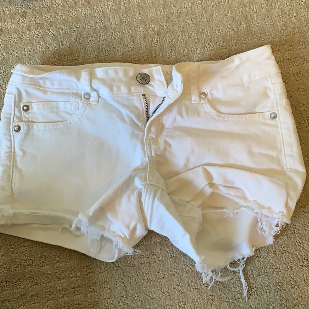 White jean shorts